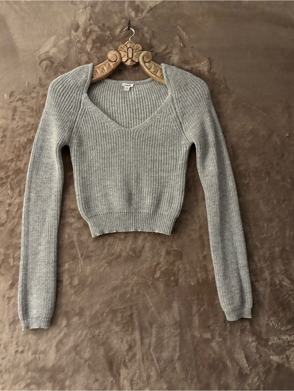Garage Ribbed Sweetheart-Neck Sweater Women’s Size M